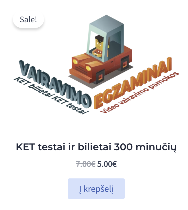 Vairavimo egzaminai KET bilietai KET testai is Regitros